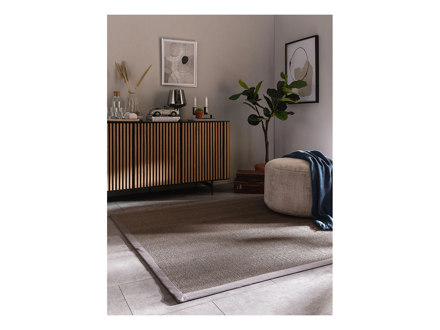 Tapis sisal Sana Gris 200x200 cm