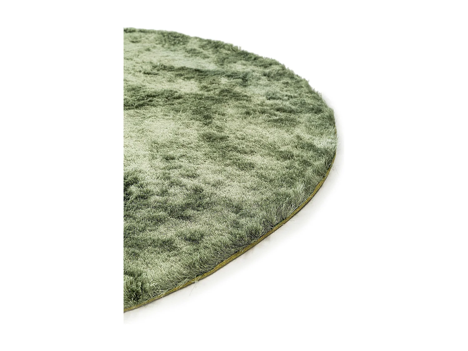 Tapis à poils longs Whisper Vert ø 200 cm rond