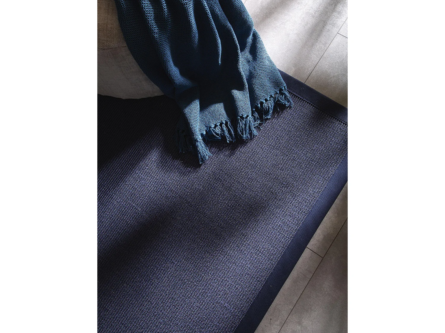 Tapis sisal Sana Bleu 150x150 cm