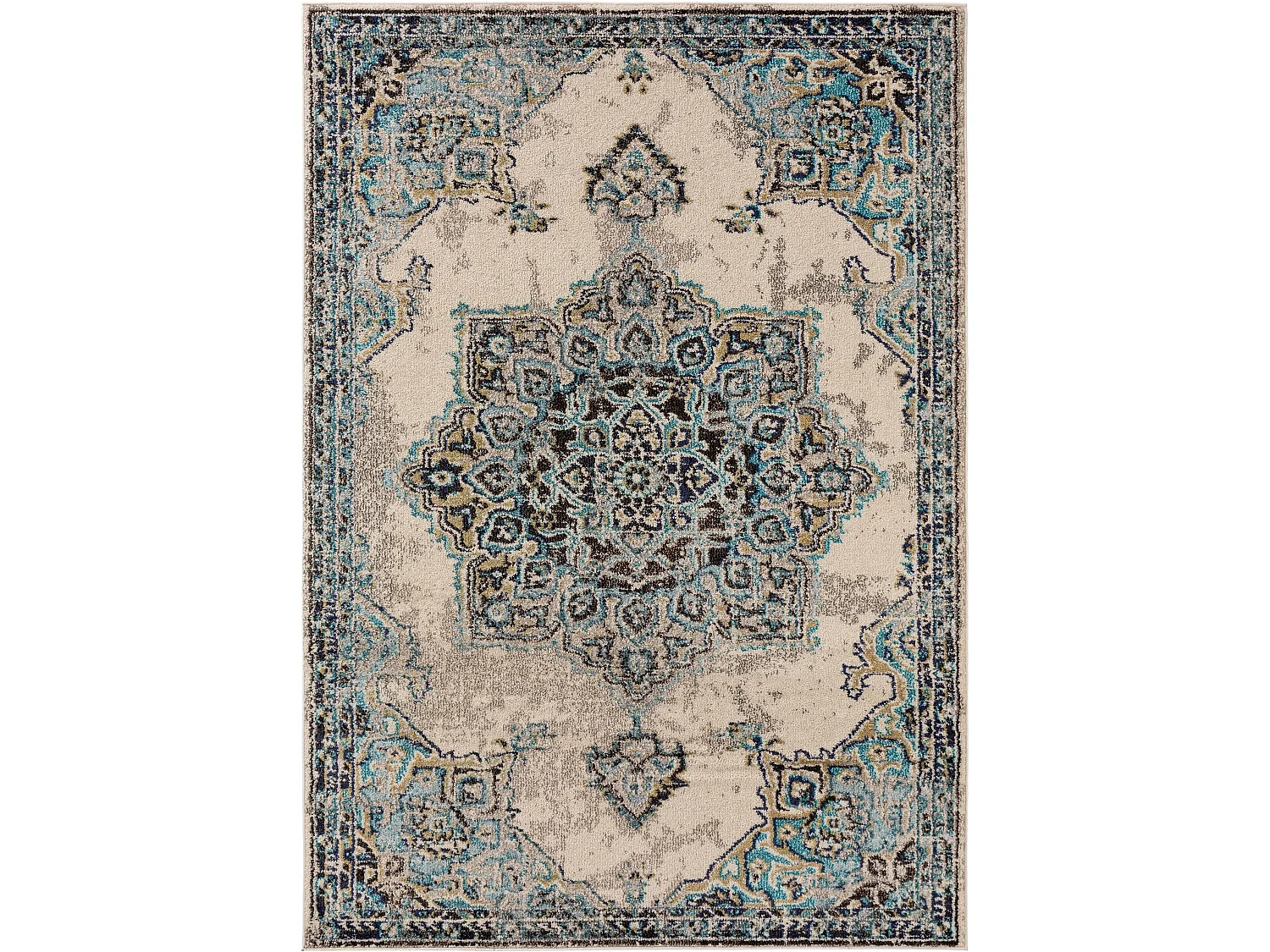 Tapis Casa Beige/Turquoise 80x150 cm