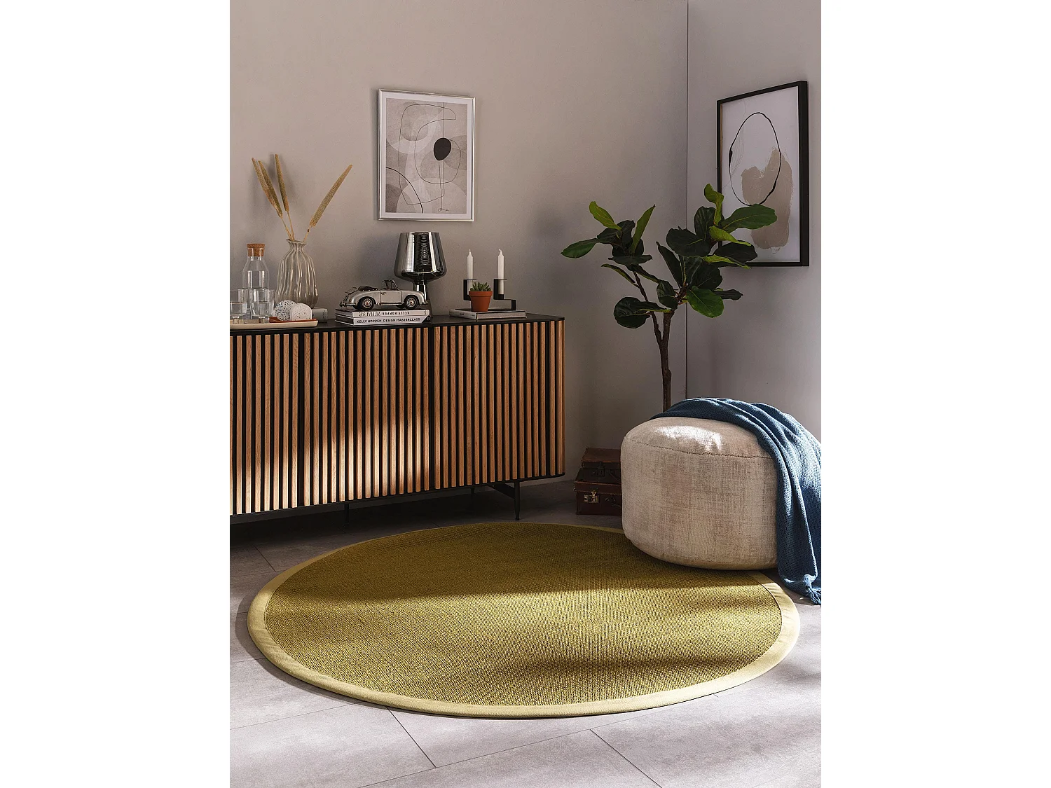 Tapis sisal Sana Vert ø 200 cm rond