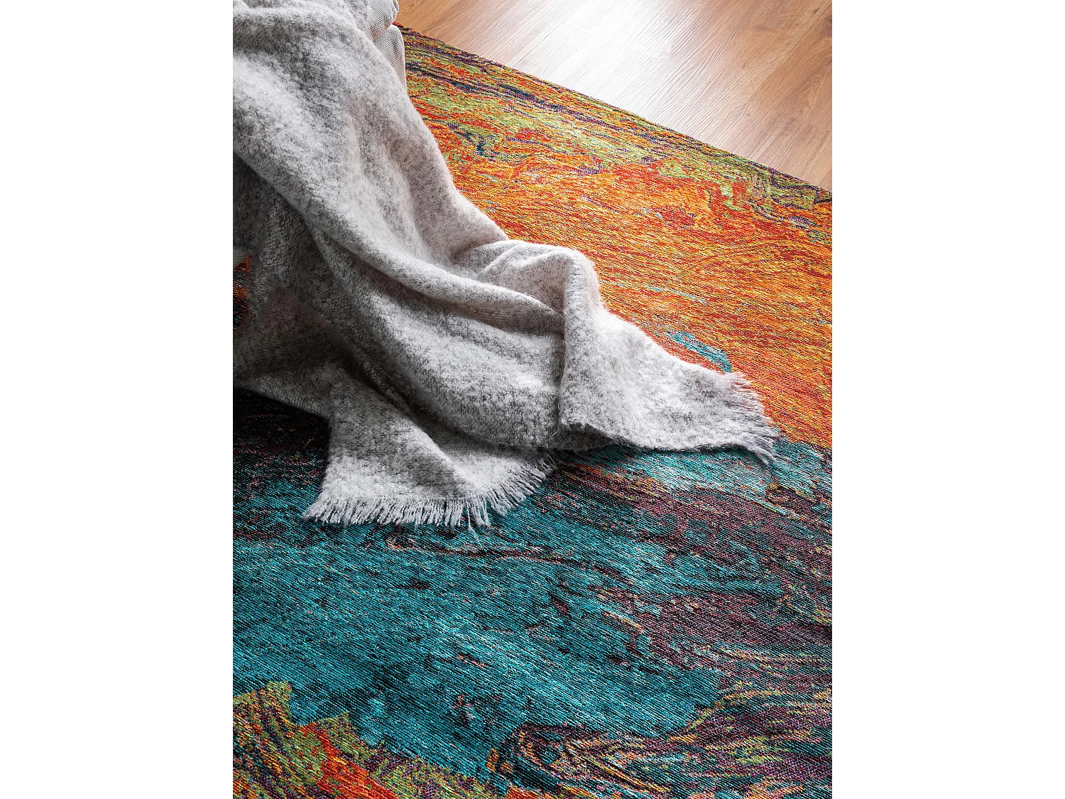 Tapis tissé à plat Stay Turquoise 195x285 cm
