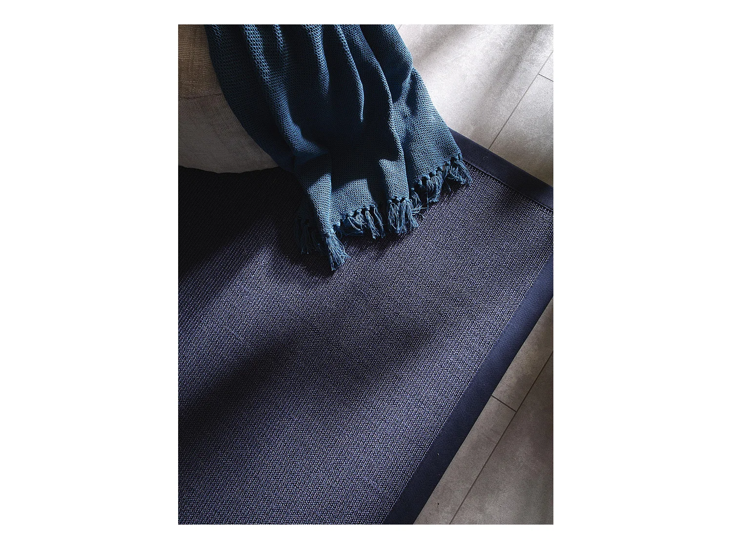 Tapis sisal Sana Bleu 200x200 cm