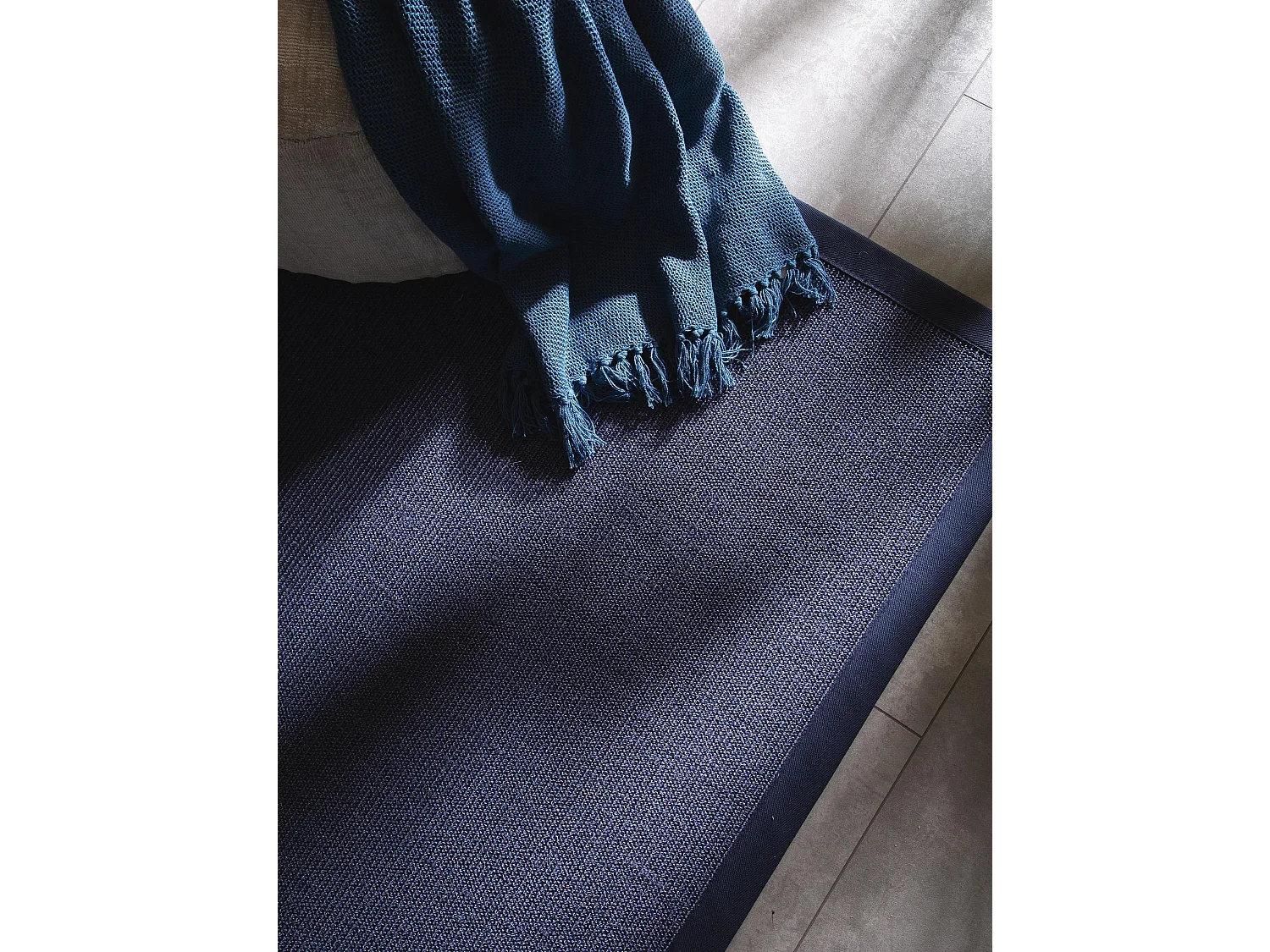 Tapis sisal Sana Bleu 200x200 cm