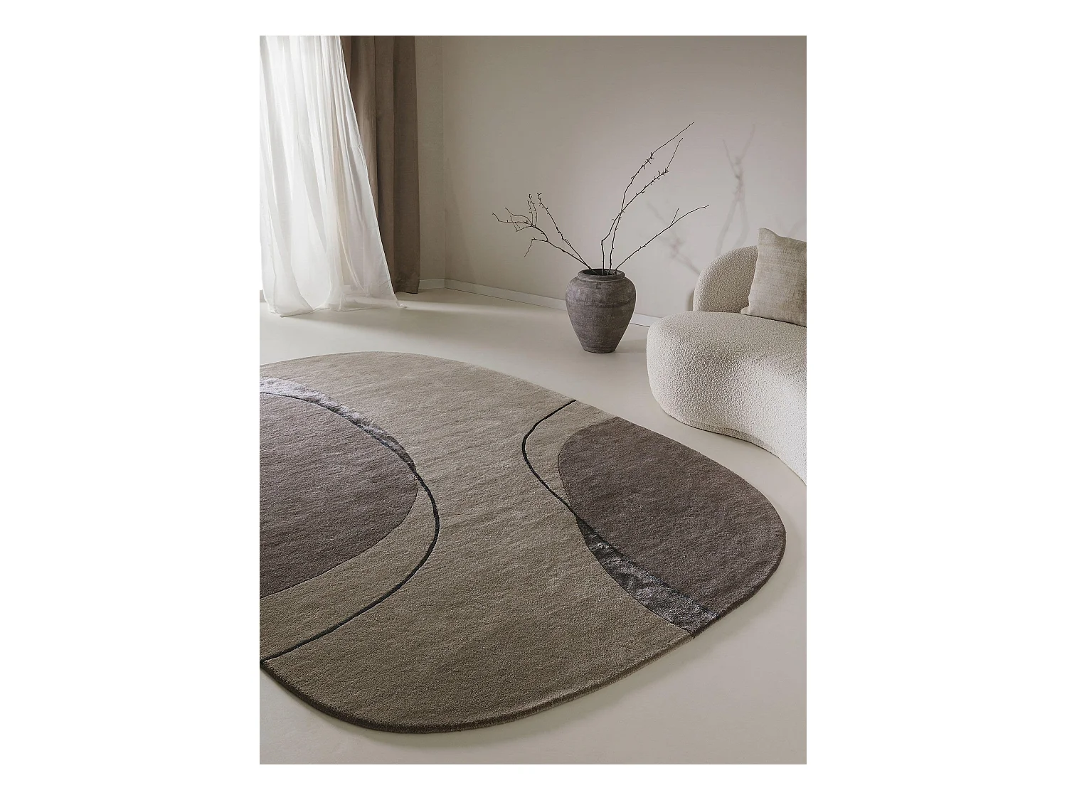 Tapis de laine Shape Taupe 200x300 cm