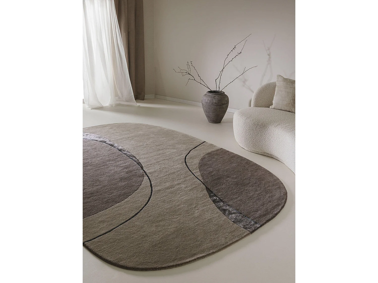 Tapis de laine Shape Taupe 200x300 cm
