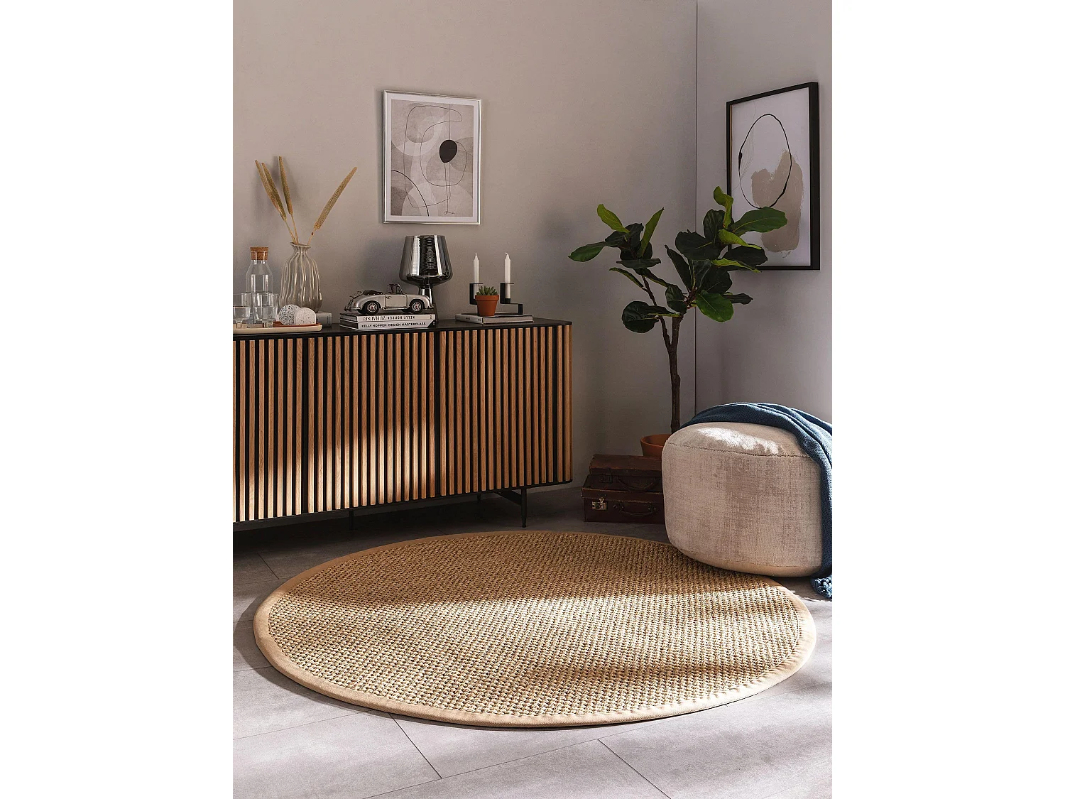 Tapis sisal Greta Crème ø 150 cm rond