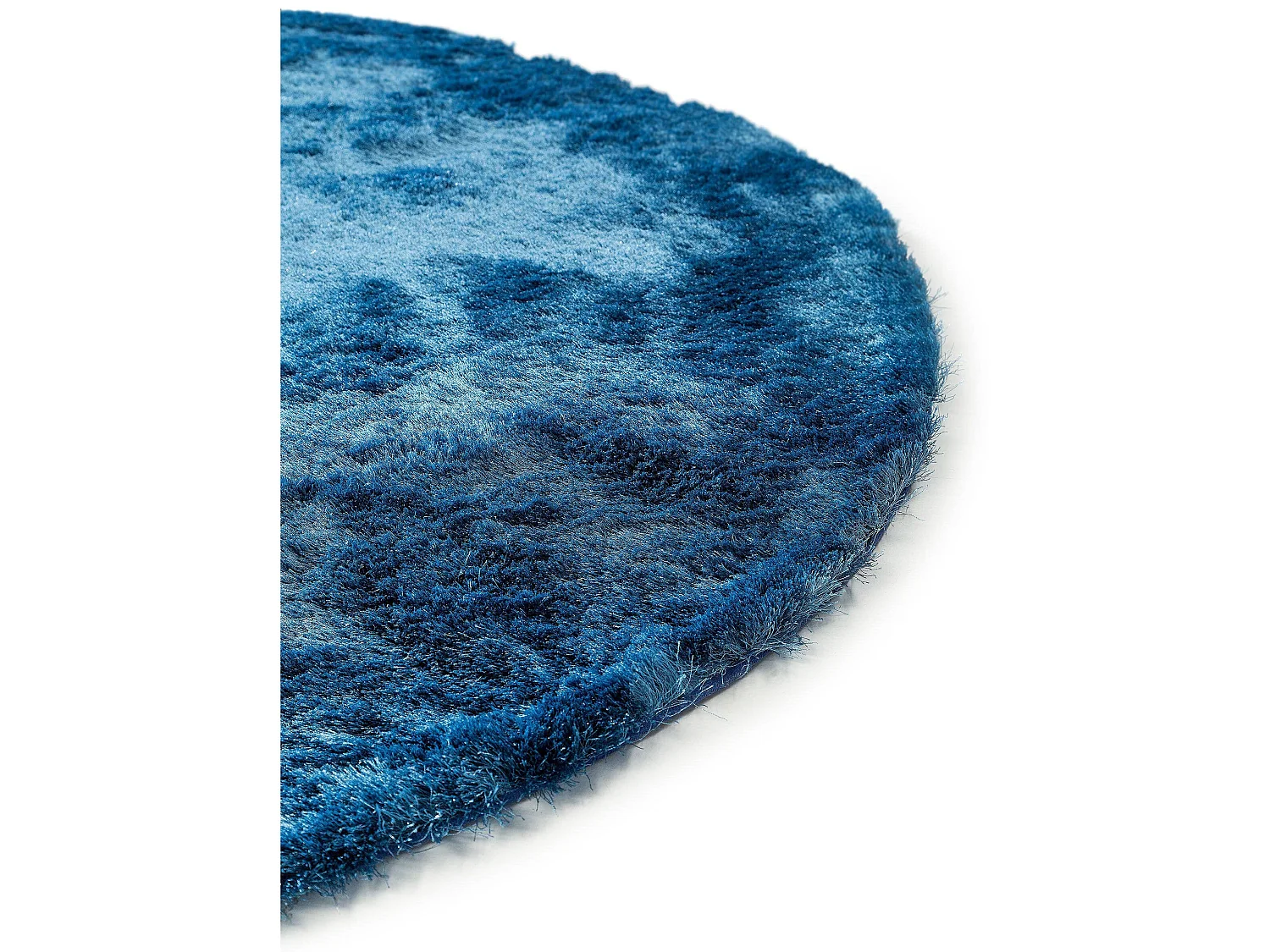 Tapis à poils longs Whisper Bleu ø 80 cm rond