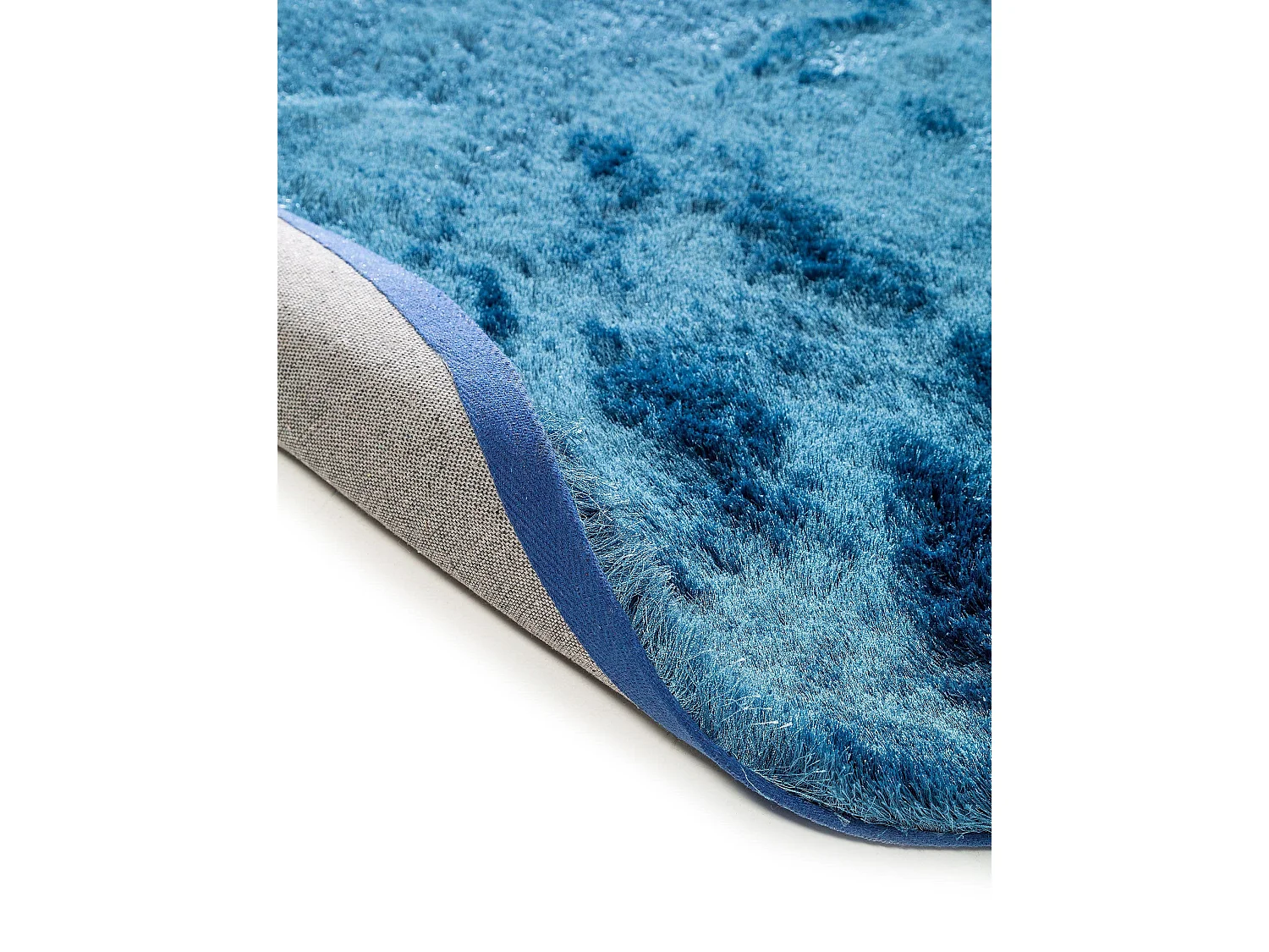 Tapis à poils longs Whisper Bleu ø 80 cm rond