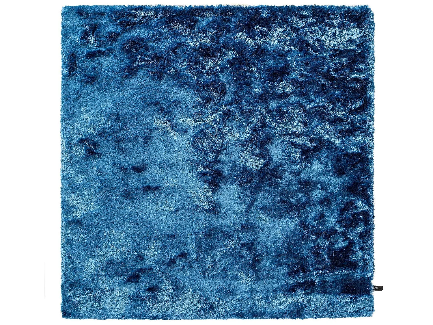 Tapis à poils longs Whisper Bleu 150x150 cm