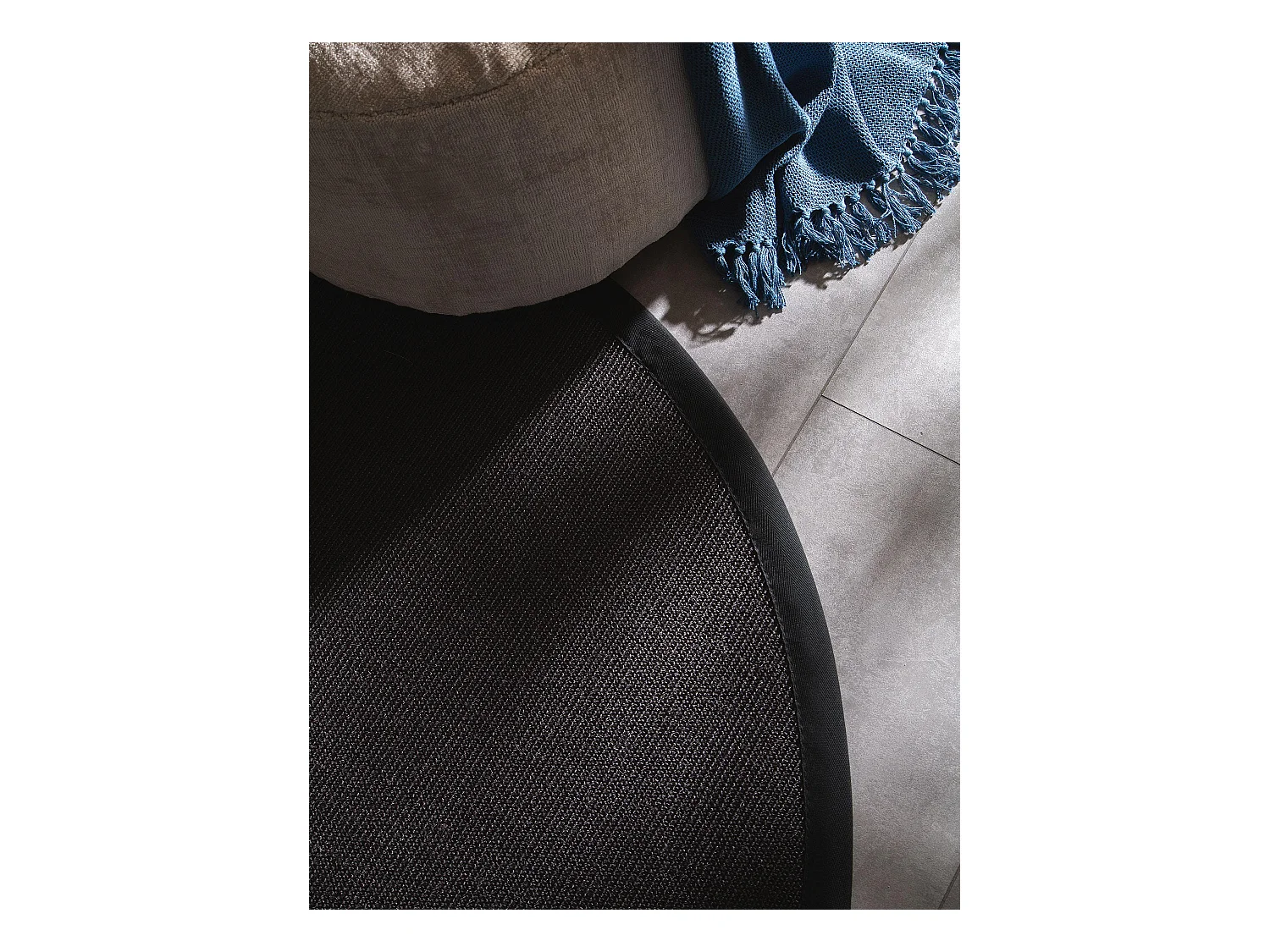 Tapis sisal Sana Noir ø 150 cm rond