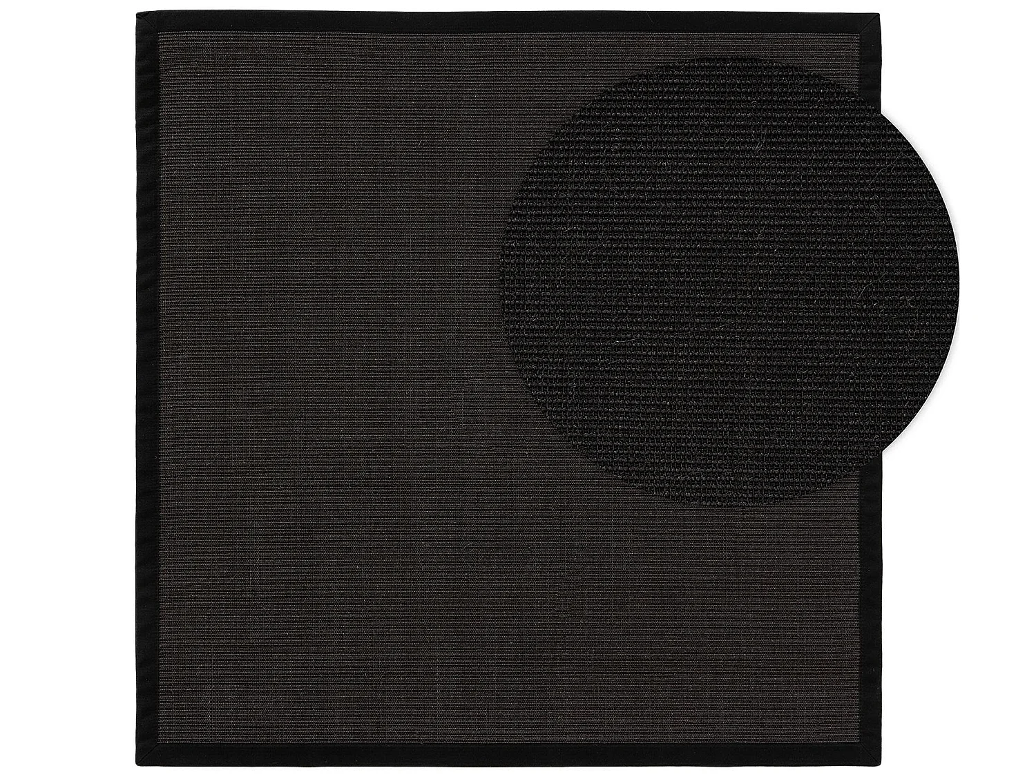Tapis sisal Sana Noir 150x150 cm