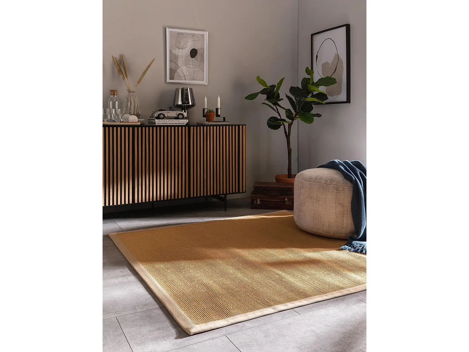 Tapis sisal Sana Beige 200x200 cm