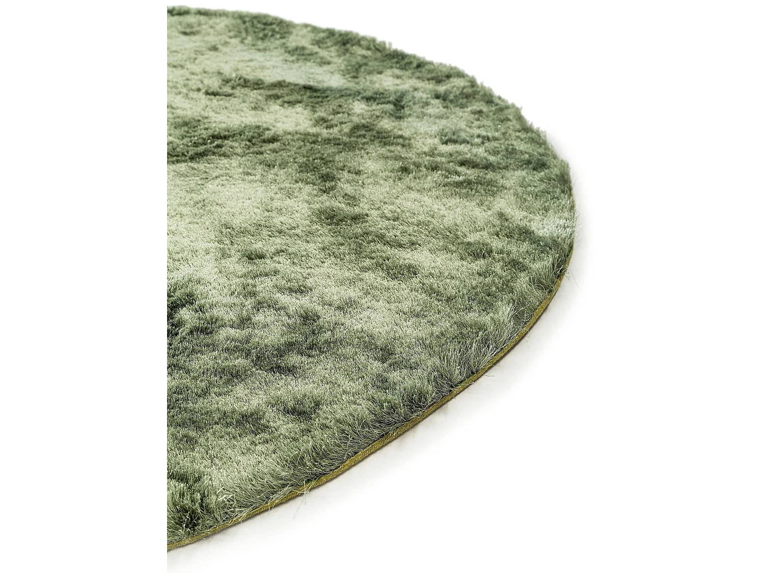 Tapis à poils longs Whisper Vert ø 80 cm rond
