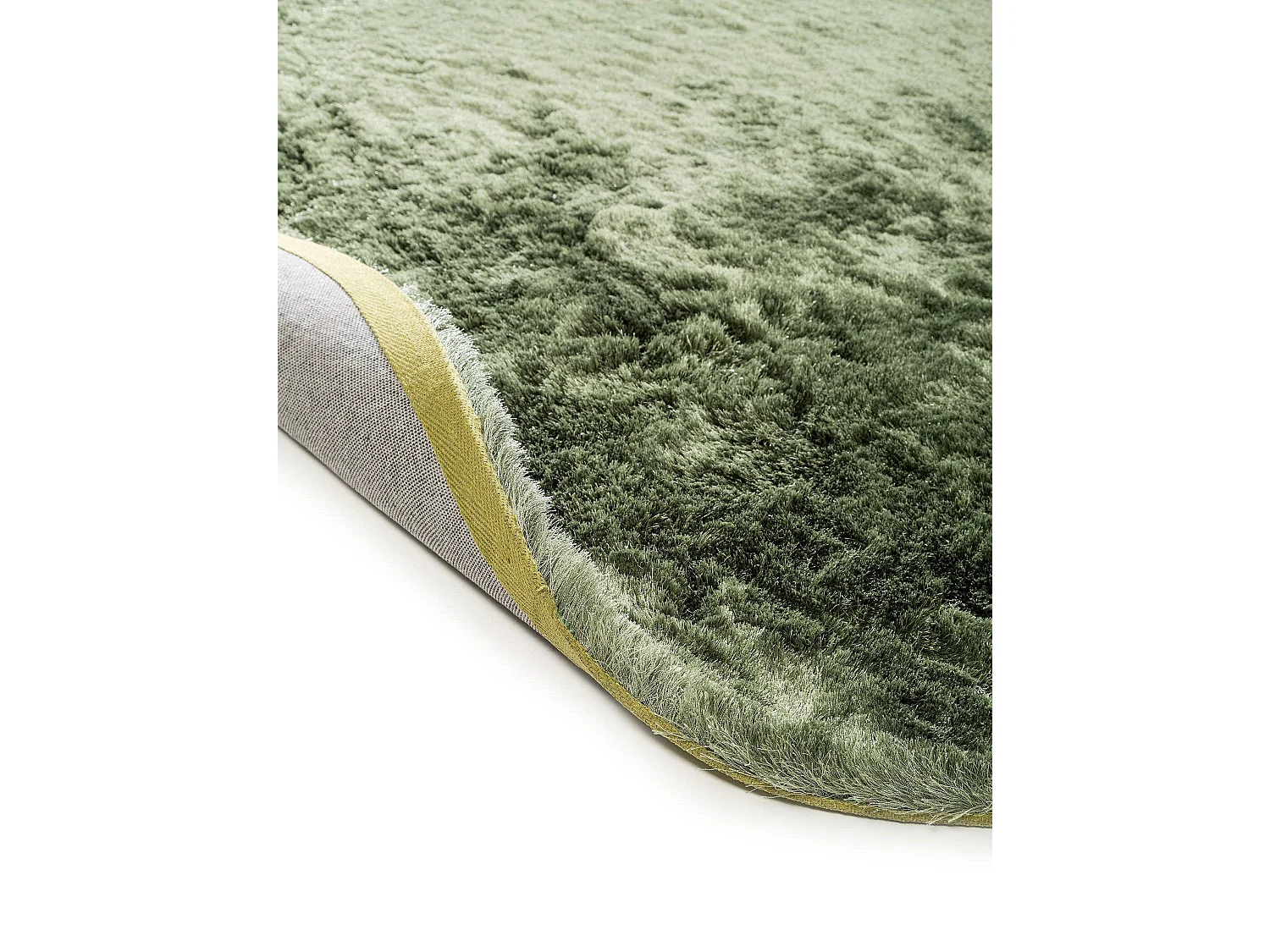 Tapis à poils longs Whisper Vert ø 80 cm rond