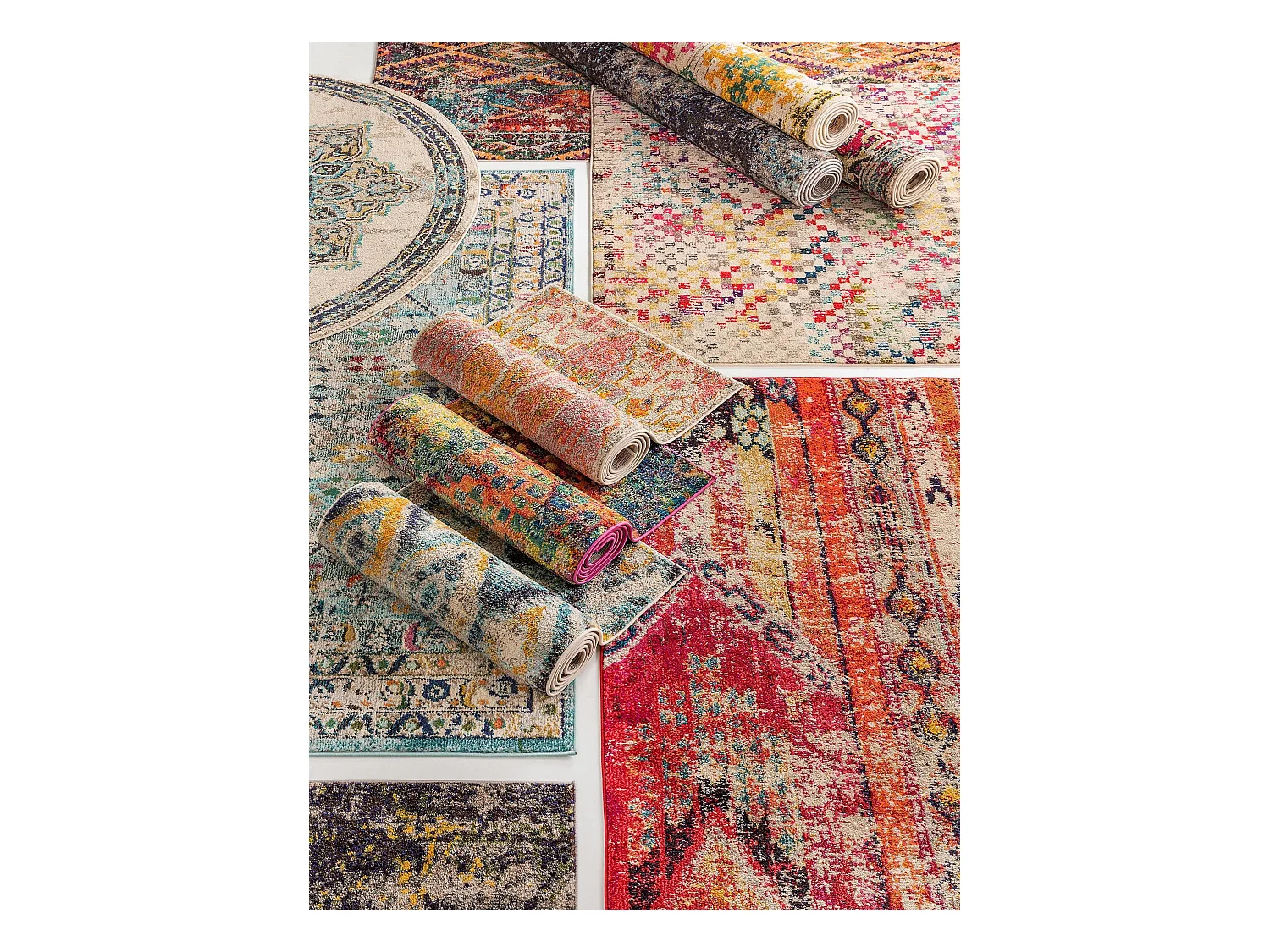 Tapis Casa Multicouleur/Beige ø 120 cm rond