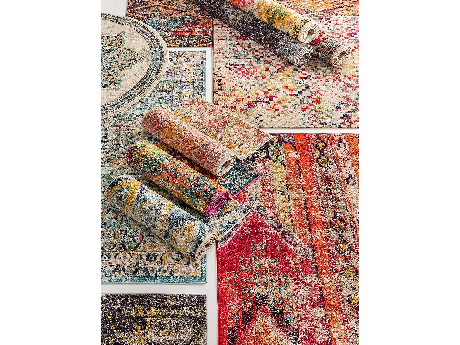 Tapis Casa Multicouleur/Beige ø 120 cm rond