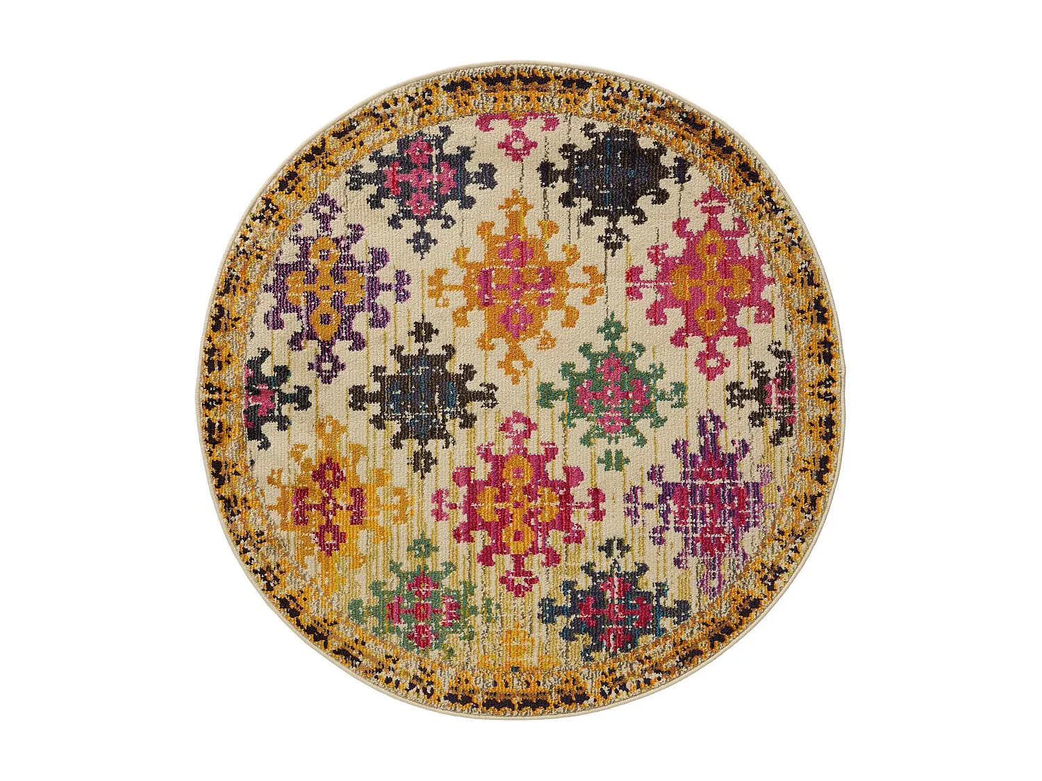 Tapis Casa Multicouleur/Beige ø 120 cm rond