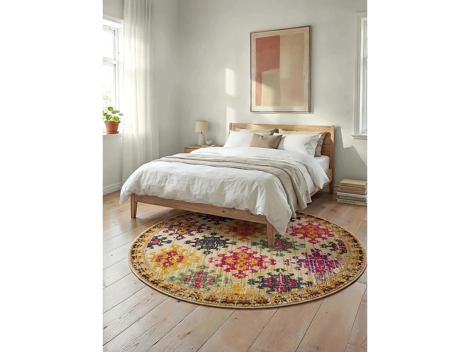 Tapis Casa Multicouleur/Beige ø 120 cm rond
