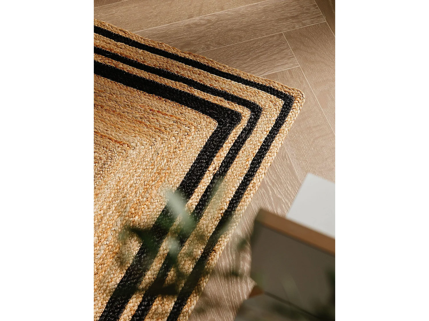 Tapis de jute Jutta Noir 70x200 cm