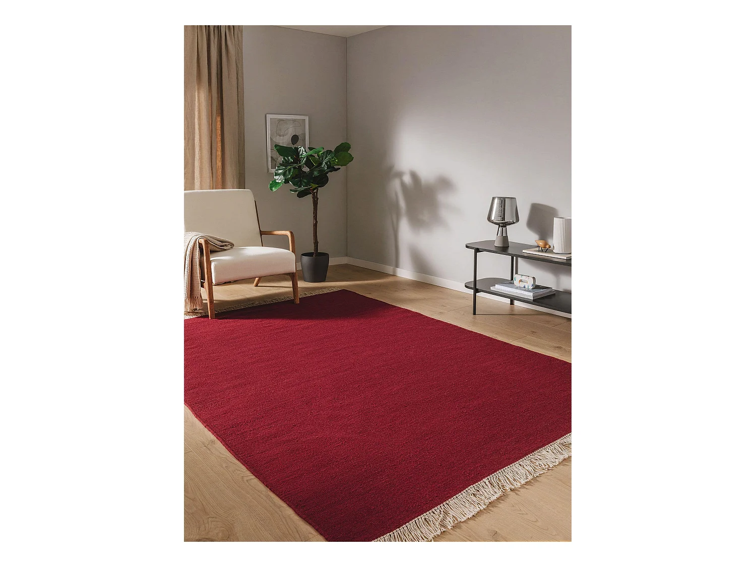 Tapis de laine Liv Rouge foncé 140x200 cm