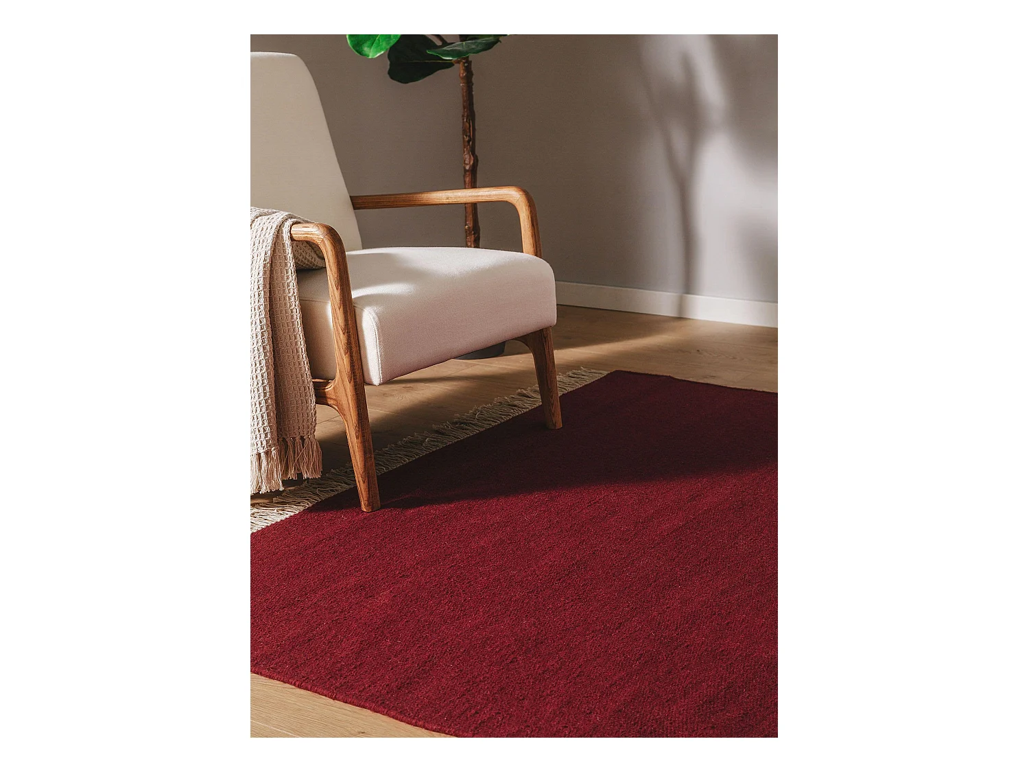 Tapis de laine Liv Rouge foncé 140x200 cm