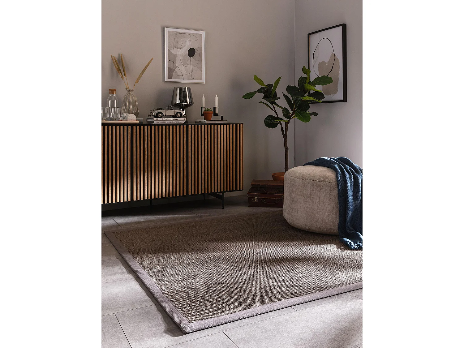 Tapis sisal Sana Gris 150x150 cm