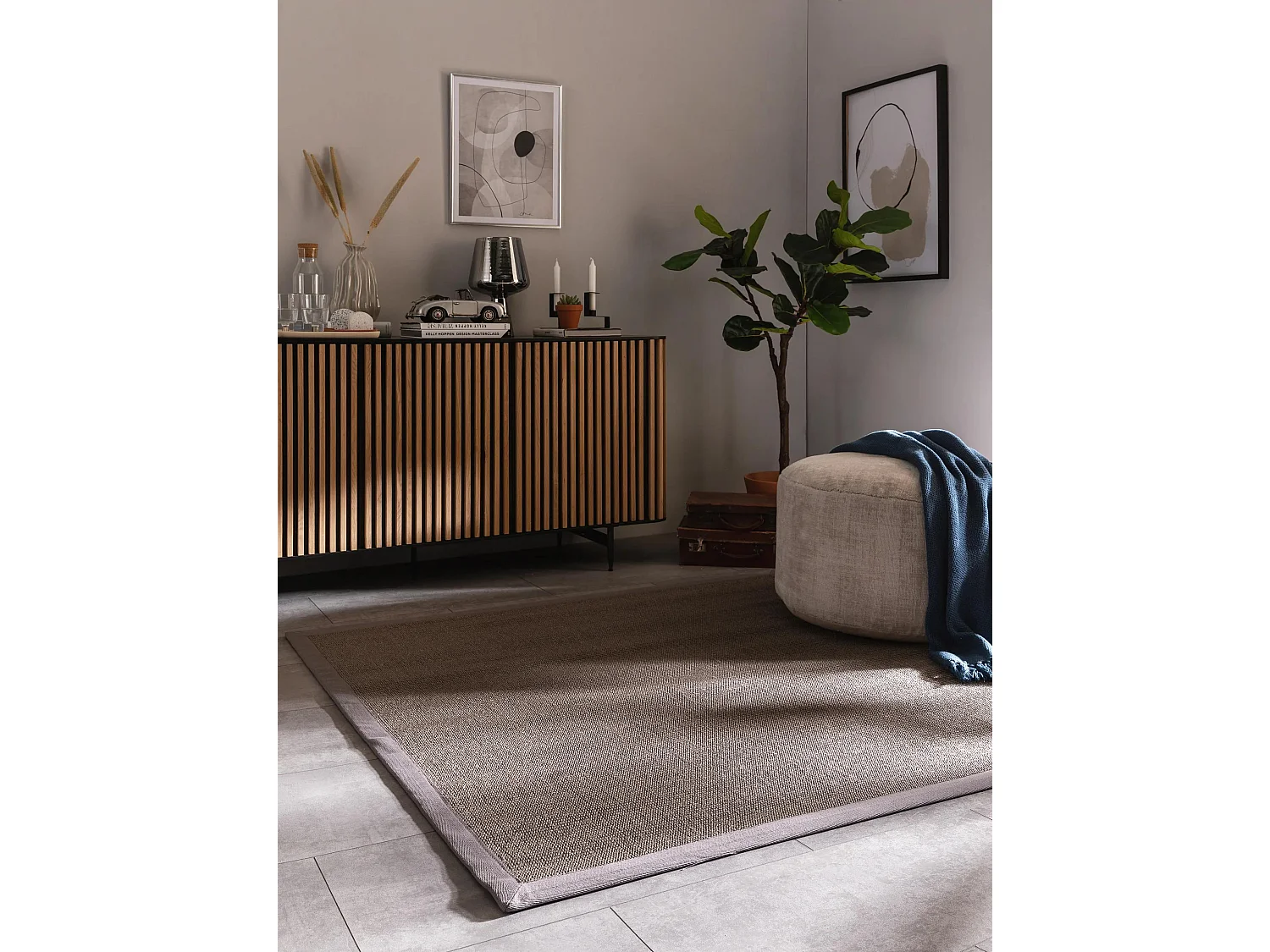 Tapis sisal Sana Gris 150x150 cm