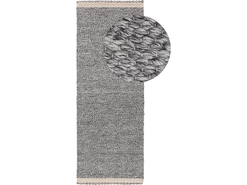 Tapis fabriqué à partir de matériaux recyclés Kiah Gris 70x200 cm