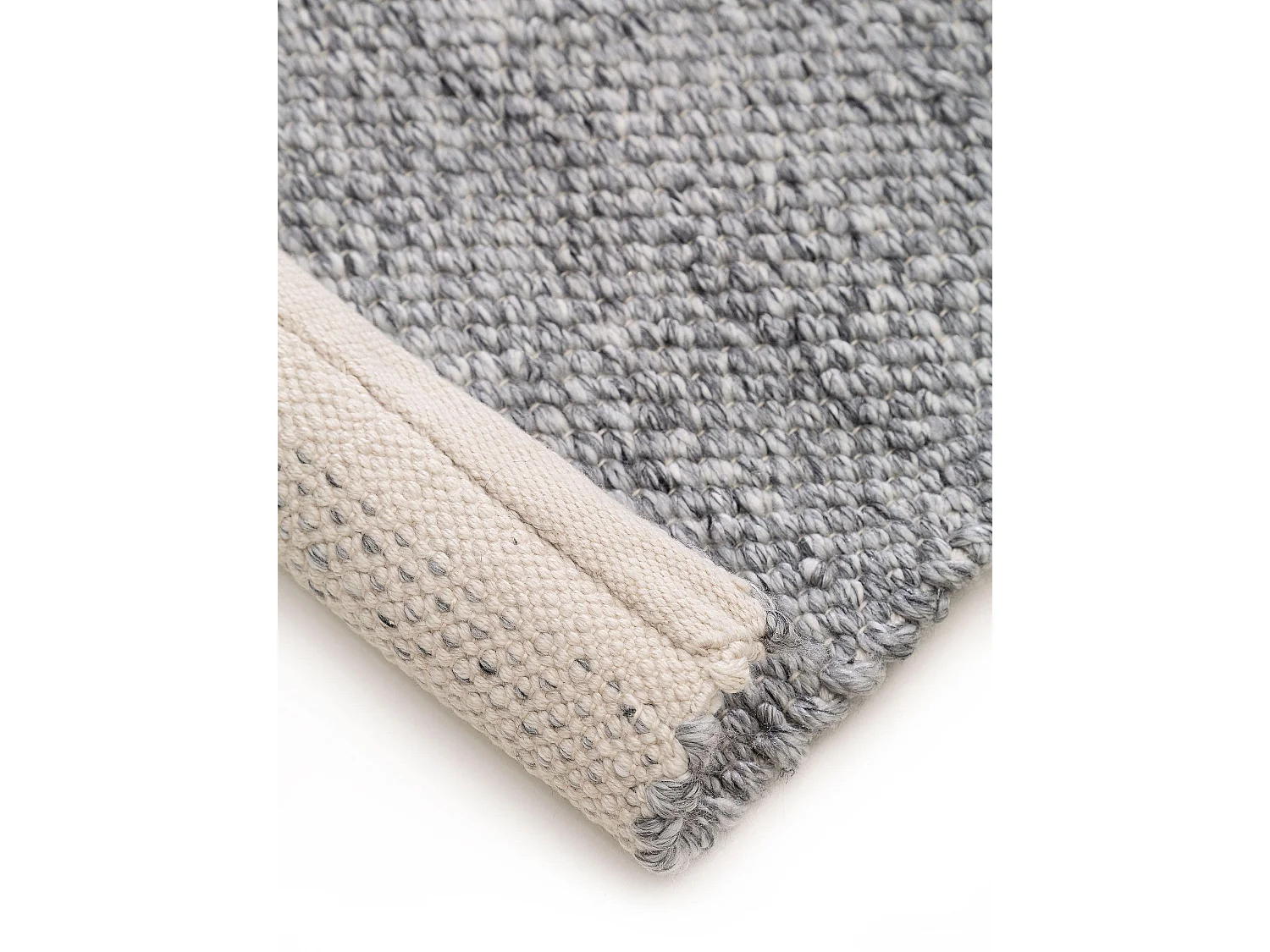 Tapis fabriqué à partir de matériaux recyclés Kiah Gris 70x200 cm