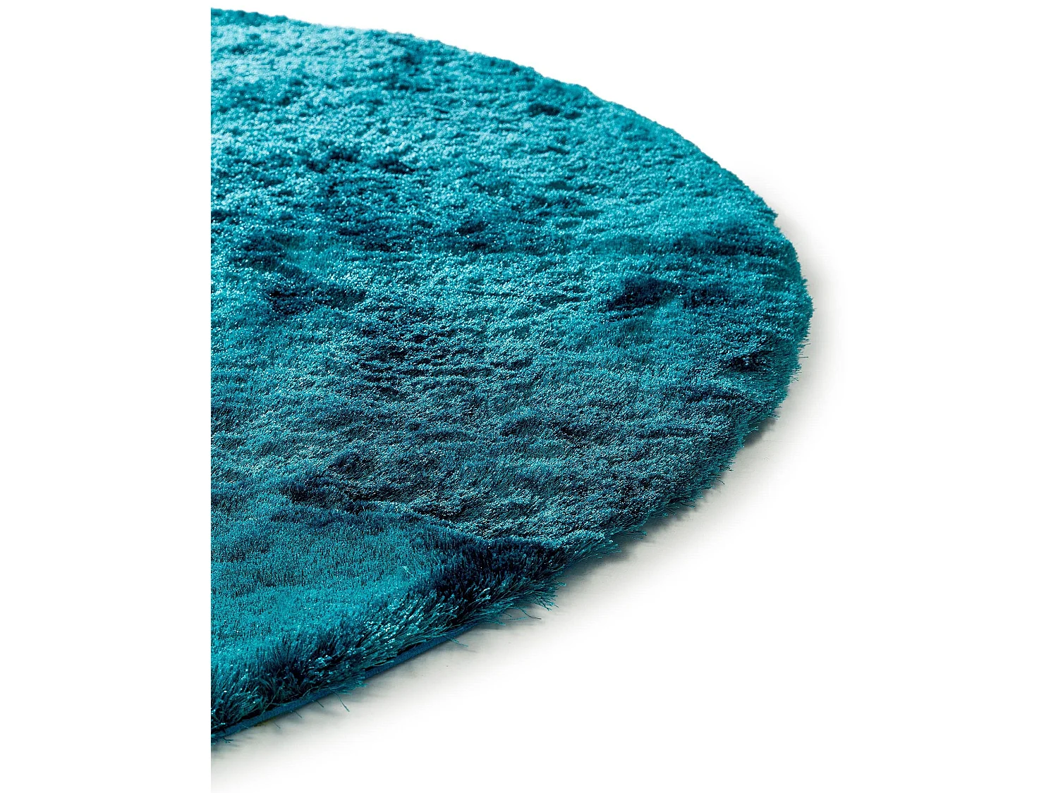 Tapis à poils longs Whisper Turquoise ø 160 cm rond