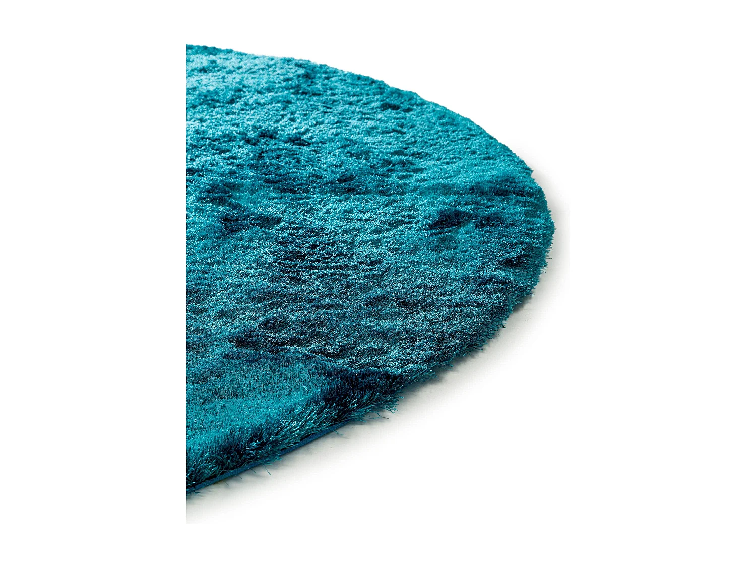 Tapis à poils longs Whisper Turquoise ø 160 cm rond