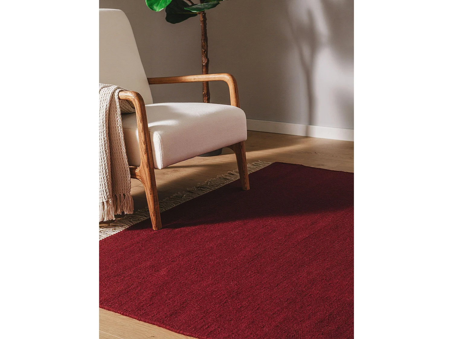 Tapis de laine Liv Rouge foncé 170x240 cm