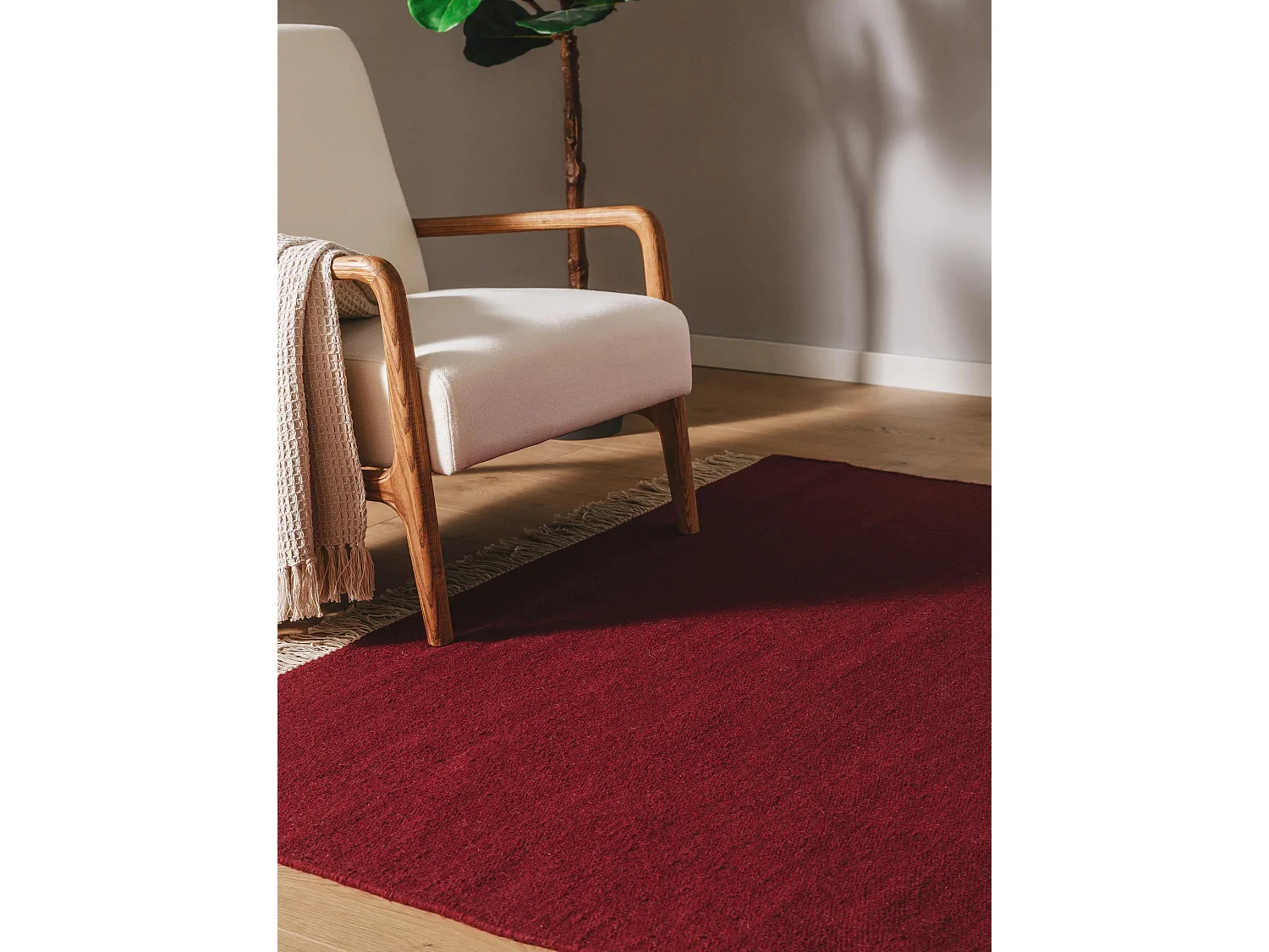 Tapis de laine Liv Rouge foncé 170x240 cm
