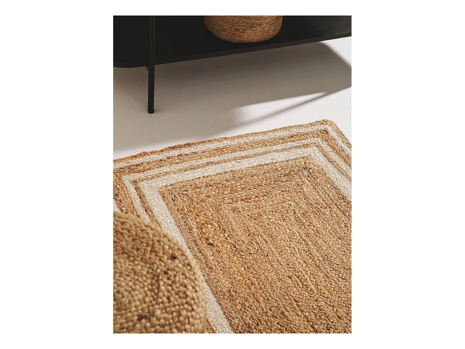 Tapis de jute Jutta Blanc 80x250 cm