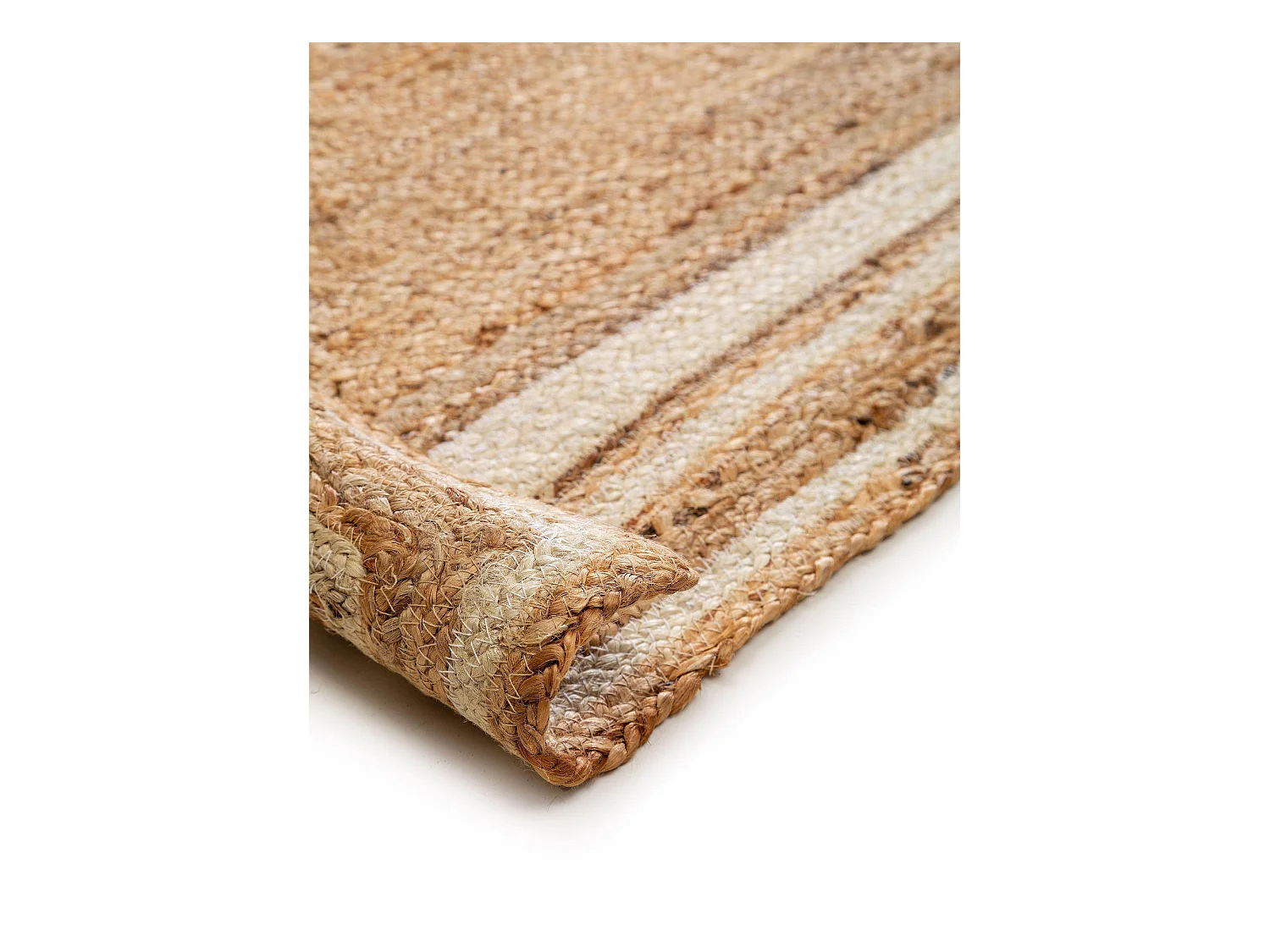 Tapis de jute Jutta Blanc 80x250 cm