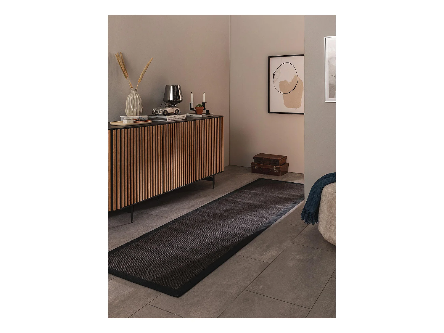 Tapis sisal Sana Noir 70x240 cm