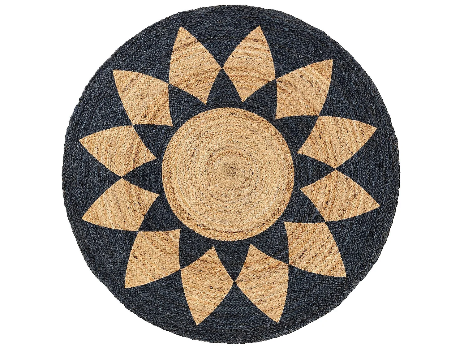Tapis de jute Sahara Noir 115 cm round