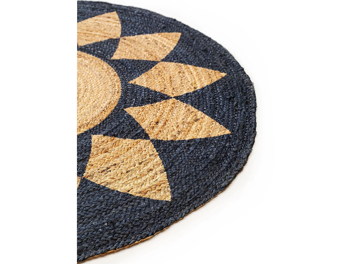 Tapis de jute Sahara Noir 115 cm round
