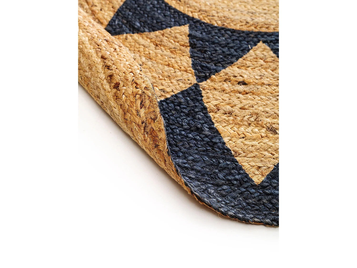 Tapis de jute Sahara Noir 115 cm round