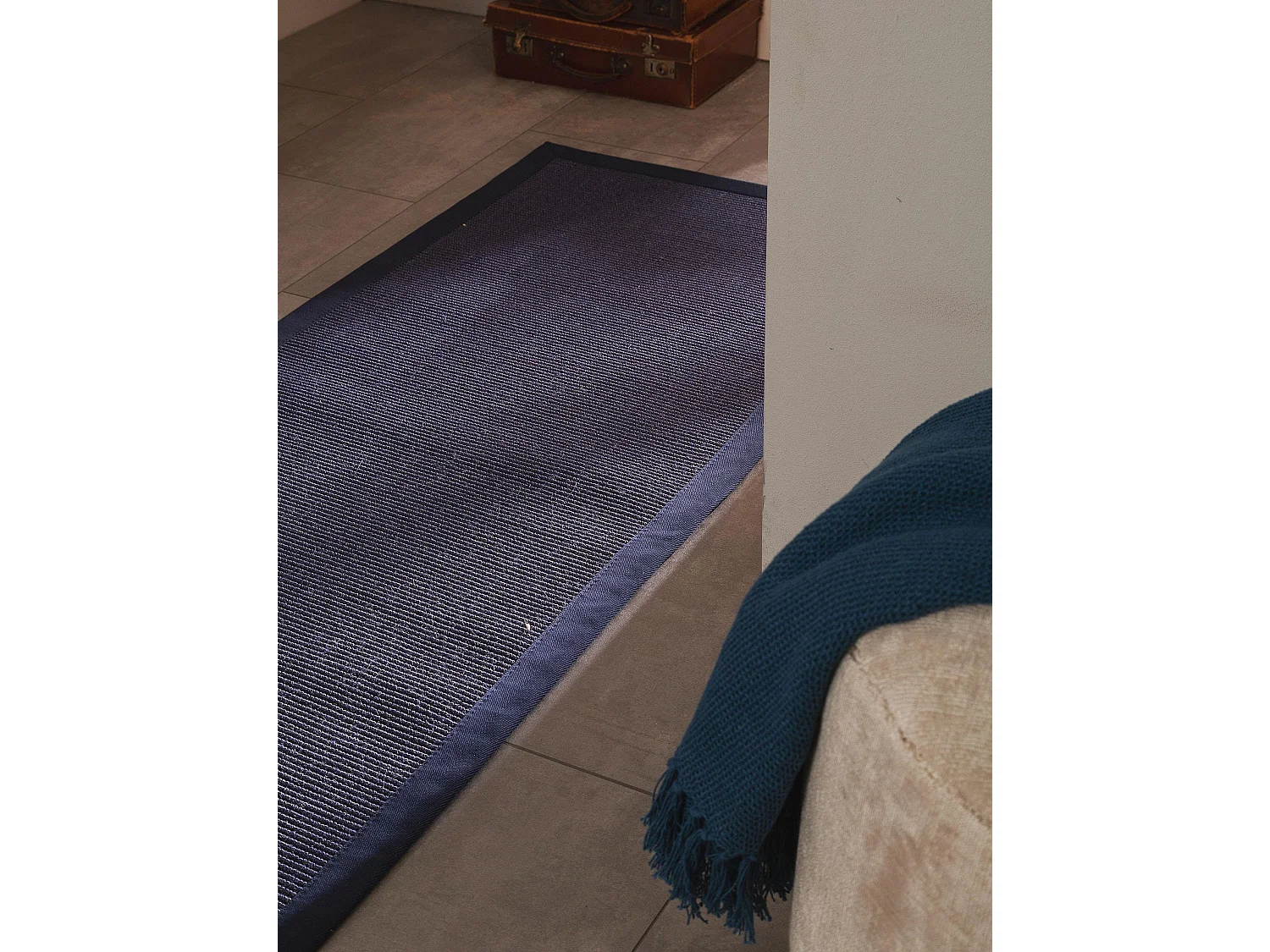 Tapis sisal Sana Bleu 70x300 cm