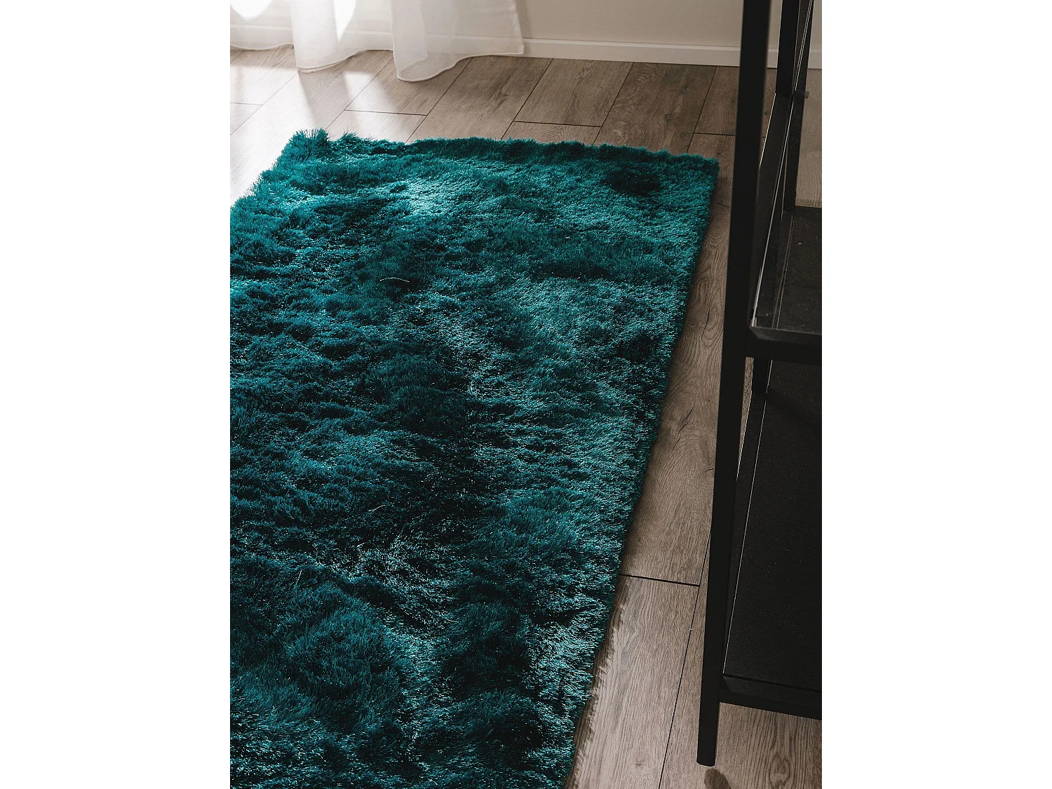 Tapis à poils longs Whisper Turquoise 80x300 cm