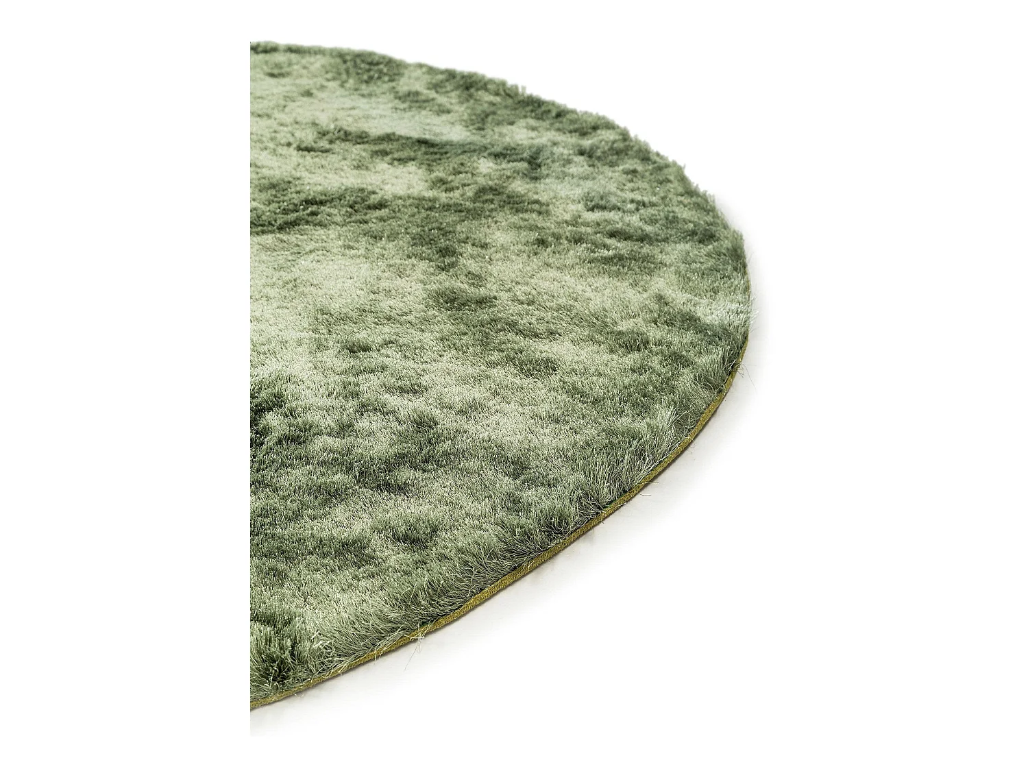 Tapis à poils longs Whisper Vert ø 160 cm rond