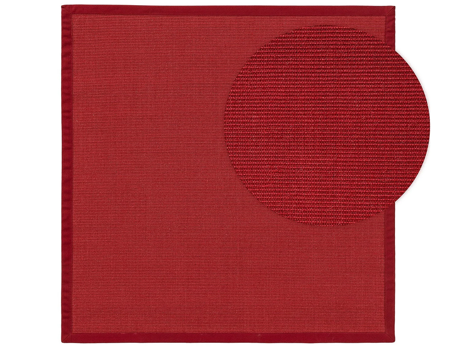 Tapis sisal Sana Rouge 200x200 cm