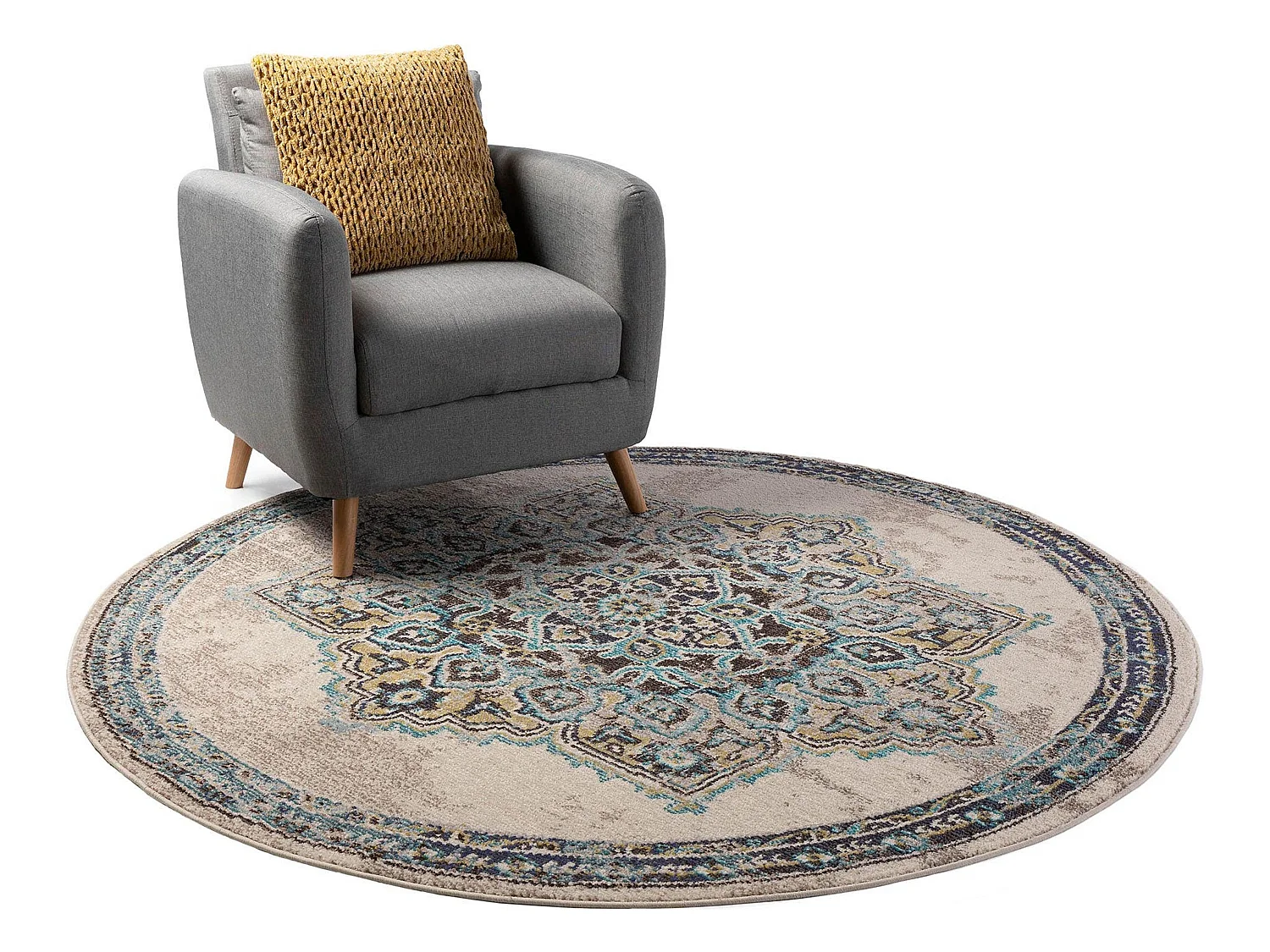 Tapis rond Casa Beige ø 120 cm rond