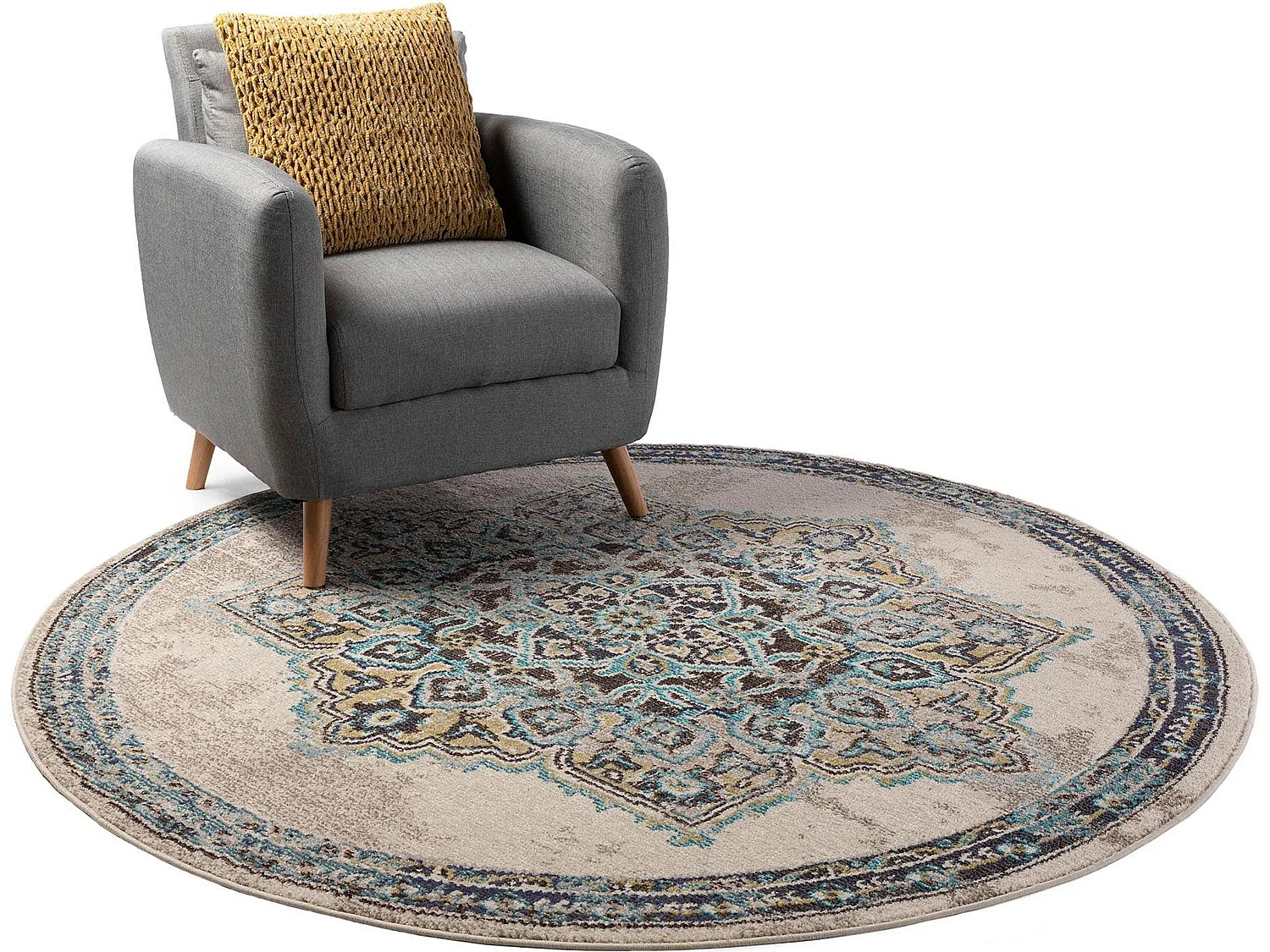 Tapis rond Casa Beige ø 120 cm rond