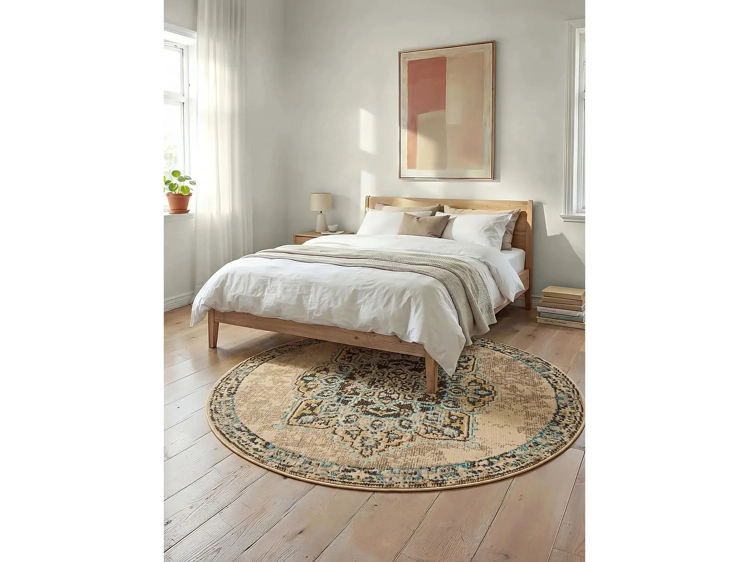 Tapis rond Casa Beige ø 120 cm rond