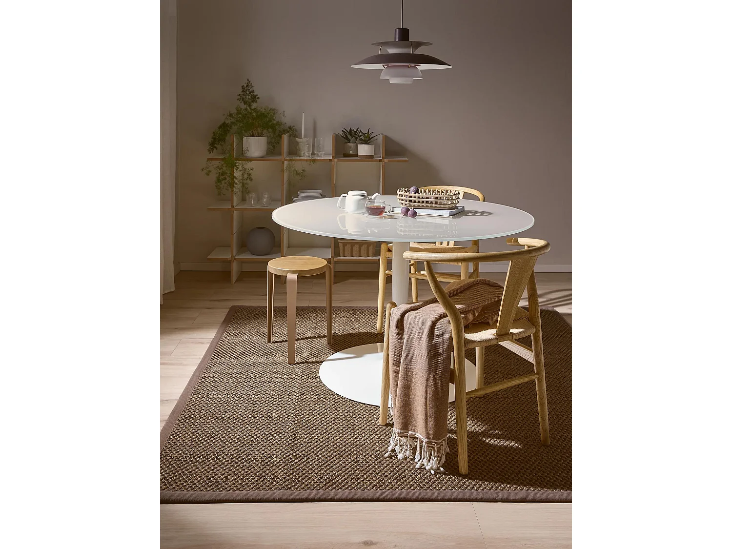 Tapis sisal Greta Gris 150x150 cm