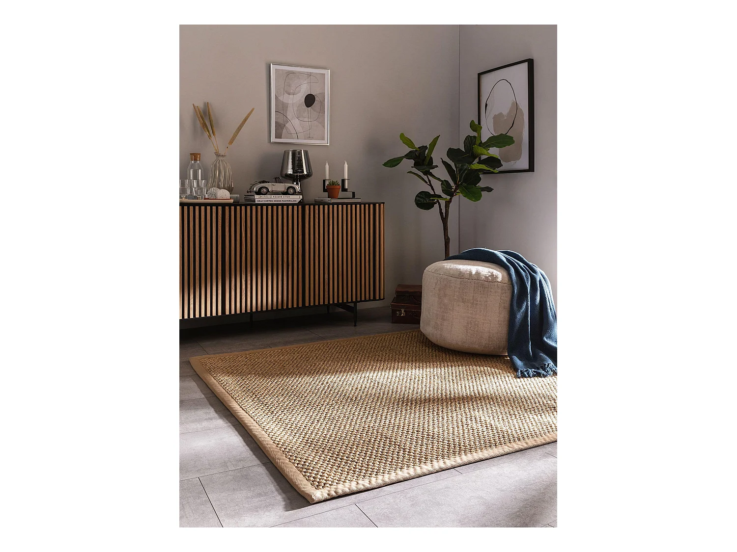 Tapis sisal Greta Crème 200x200 cm