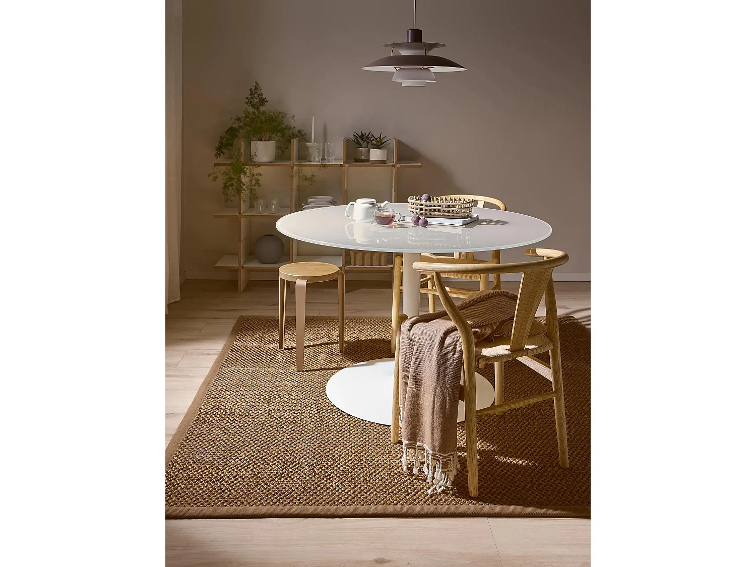 Tapis sisal Greta Crème 200x200 cm